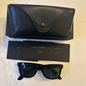 NWT SAINT LAURENT RAYBAN Wayfarer Black Sunglasses limited edition